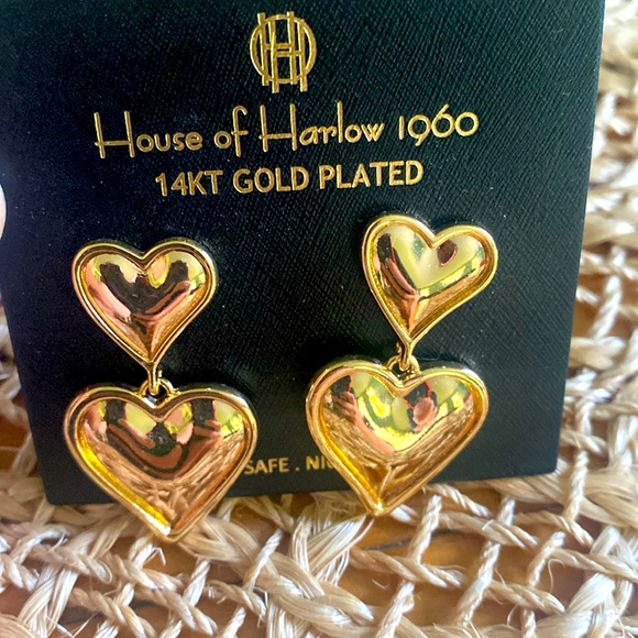 House of Harlow Double Heart Earrings - Picture 6 of 9